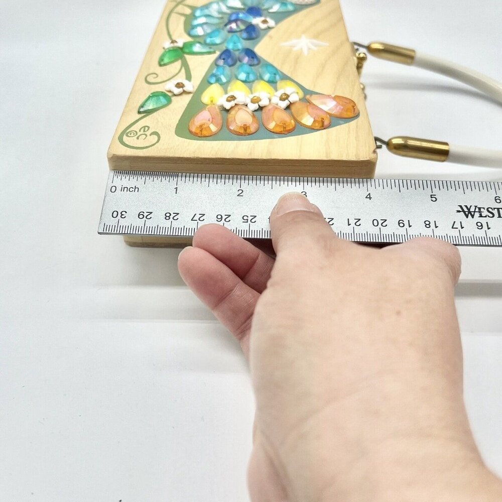 Enid Collins Of Texas Bird In The Hand Box Purse Full Lenght Mirror - Picture 13 of 15